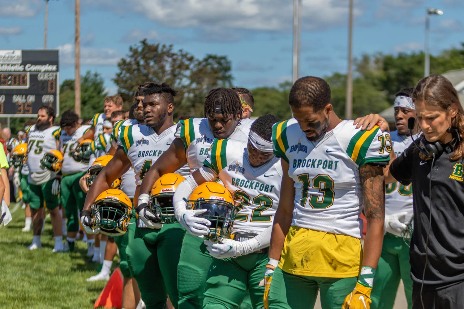 Brockport honoring America during the National Anthem