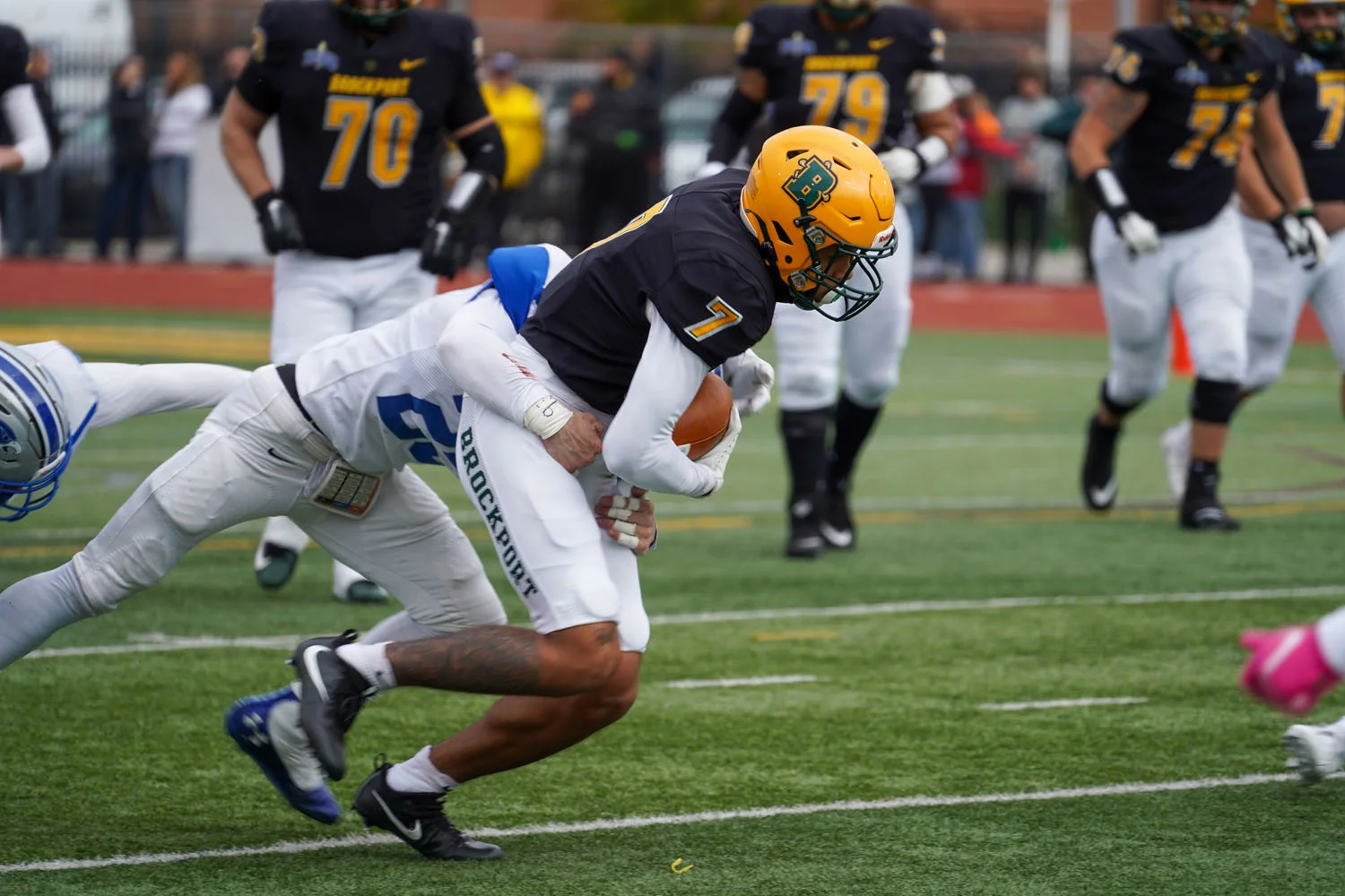 WR fighting for yards against Hartwick