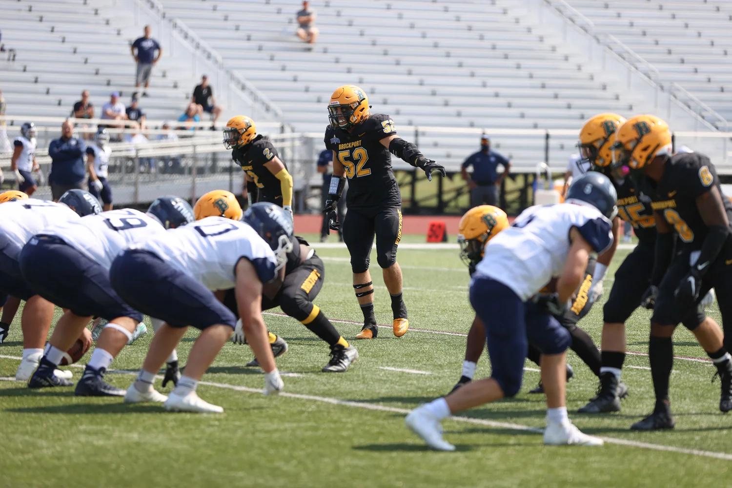 LB Ben D. calling signals for the defense