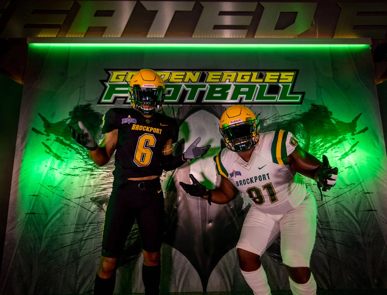 Brockport players posing on media day