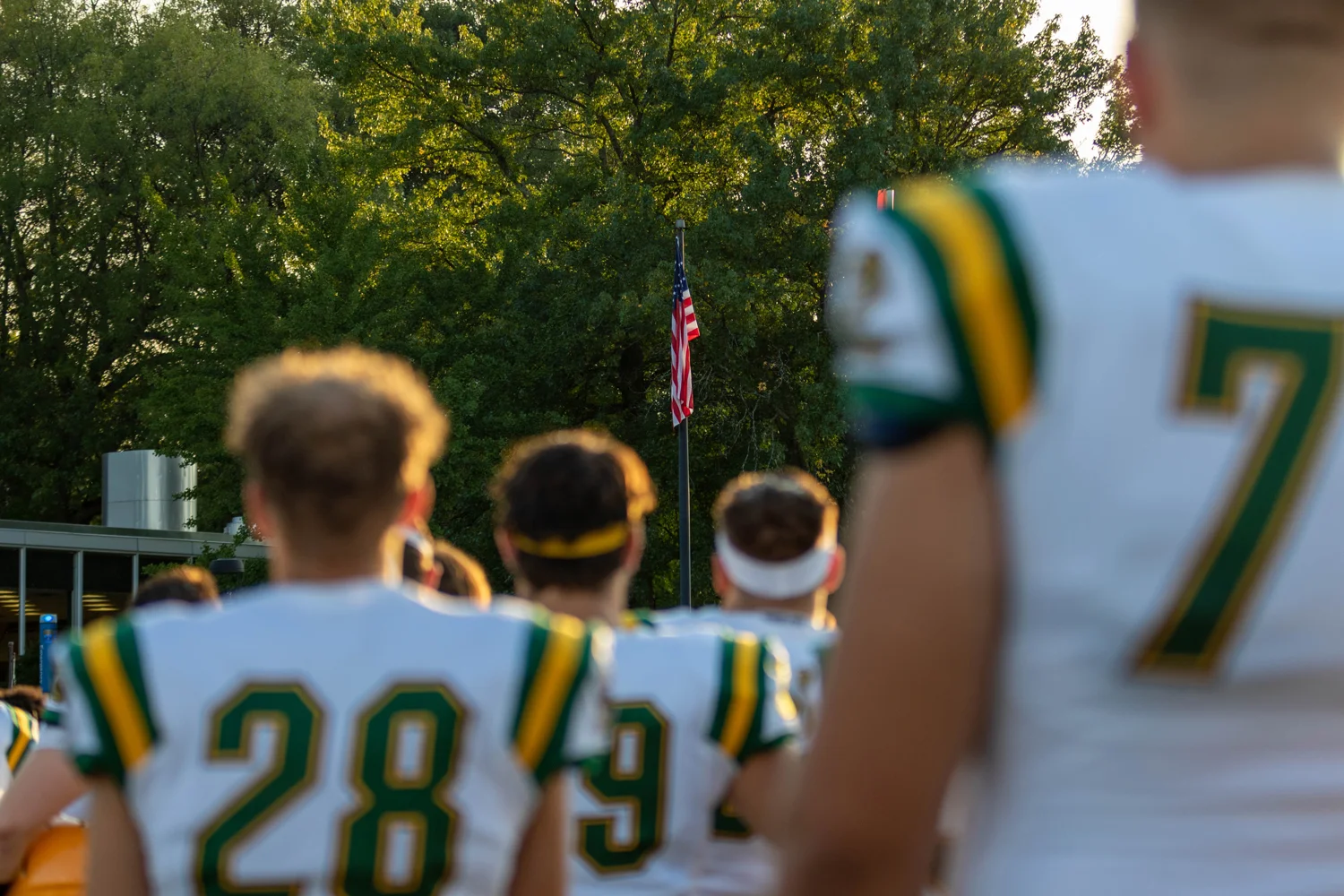 The American Flag honored before the game starts