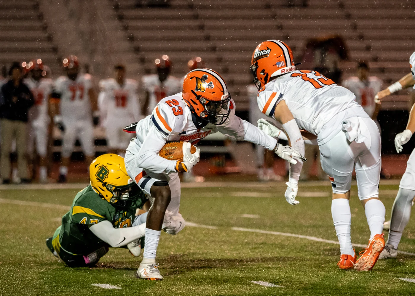 Brockport defender bringing down the RB