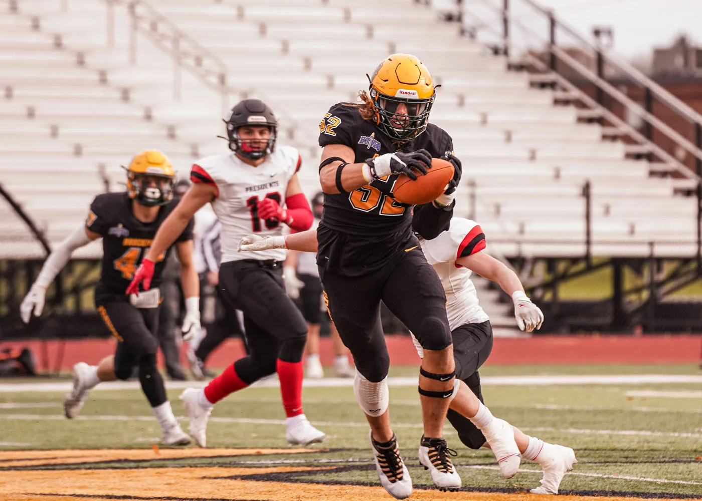 Brockport LB getting his hands on the ball for the turnover