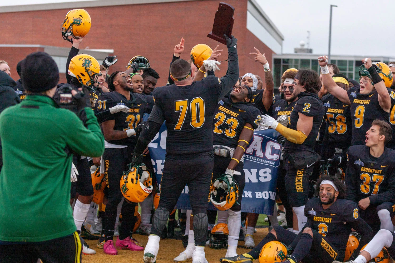 Brockport receives the hardware for the win