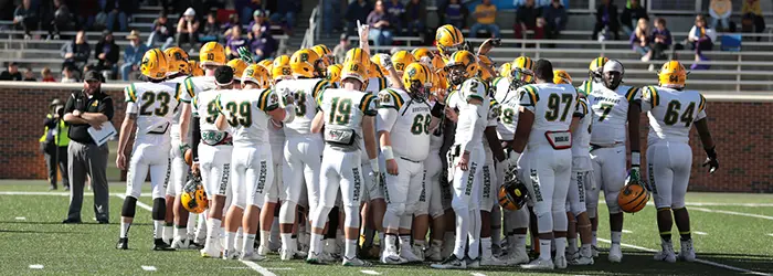 Brockport Golden Eagless Pregame huddle