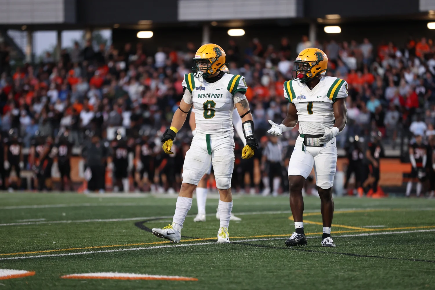 Brockport Defense looking for signals from the sidelines