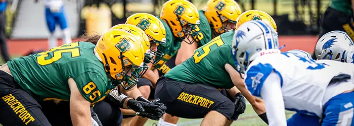 Brockport Offensive Line set for the play