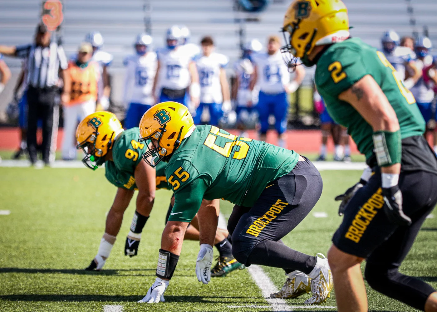 Defense lined up and set for the play