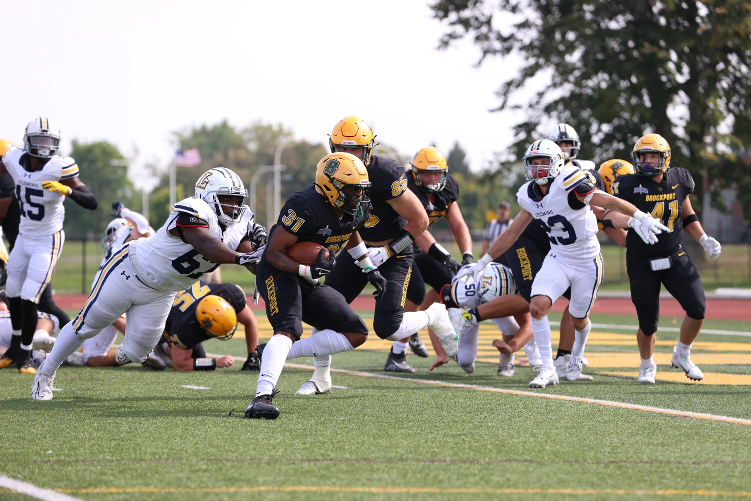 RB about to hit the goalline for a Brockport Touchdown
