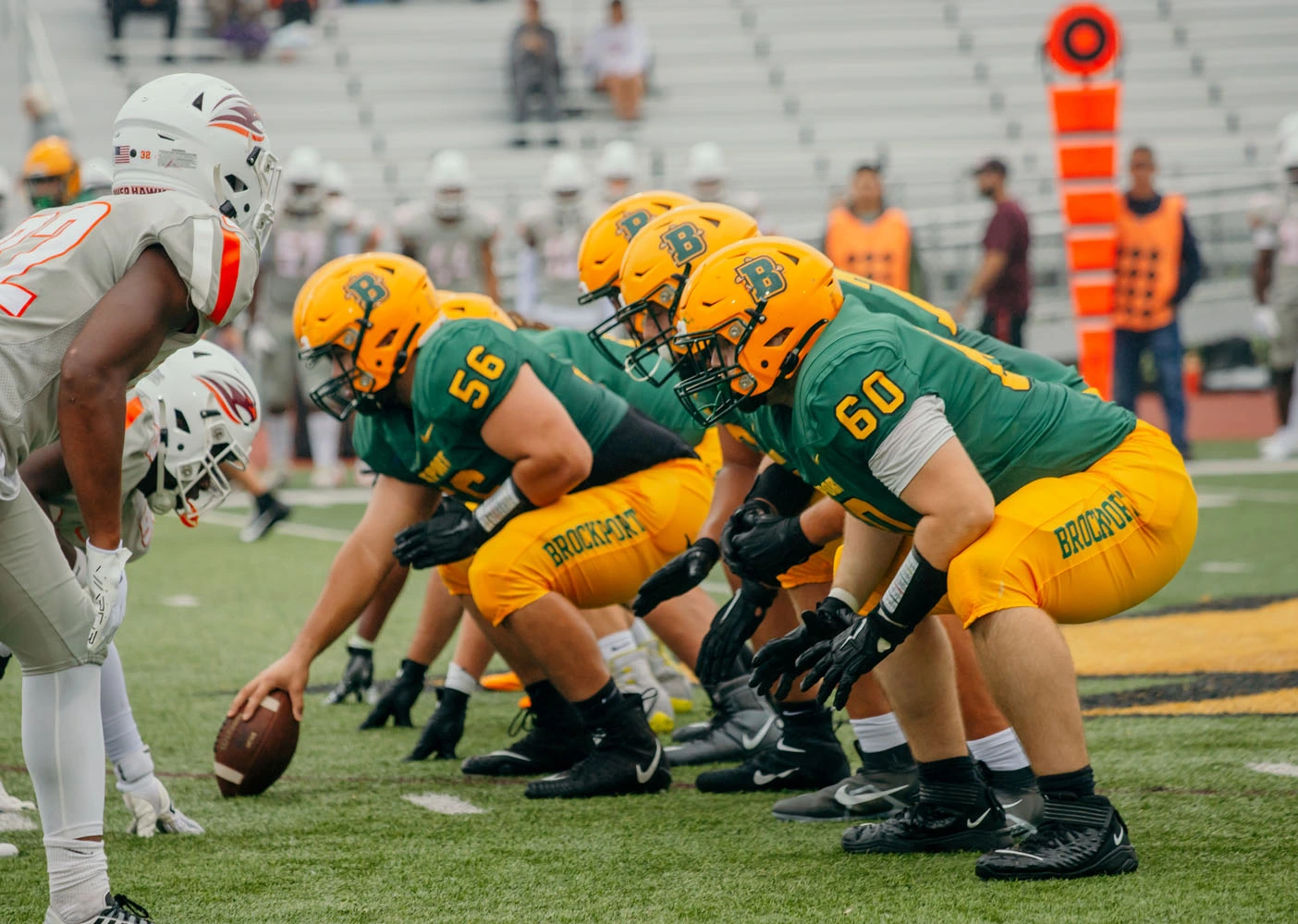OL set for the play to begin