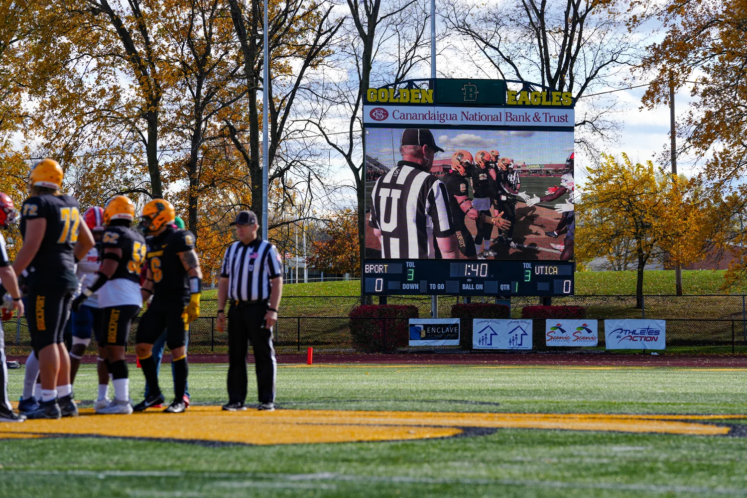 Captains meeting at midfield before the game
