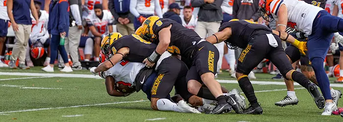 Brockport Offensive Line set for the play