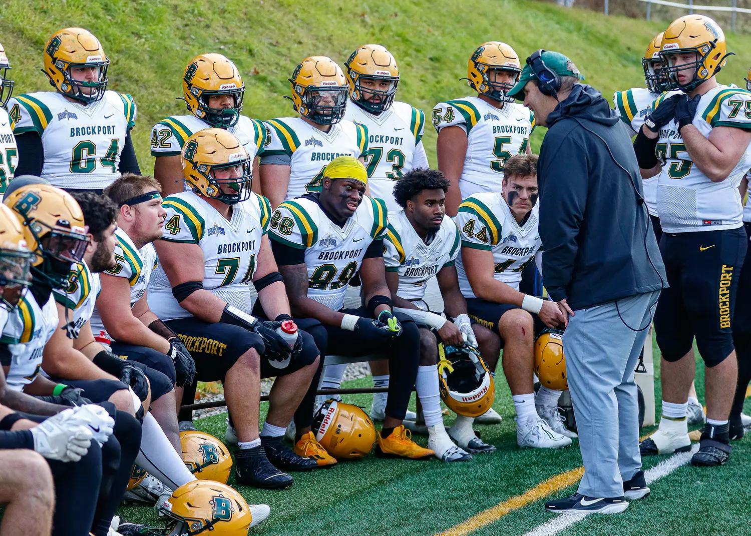 Coach talking to the line