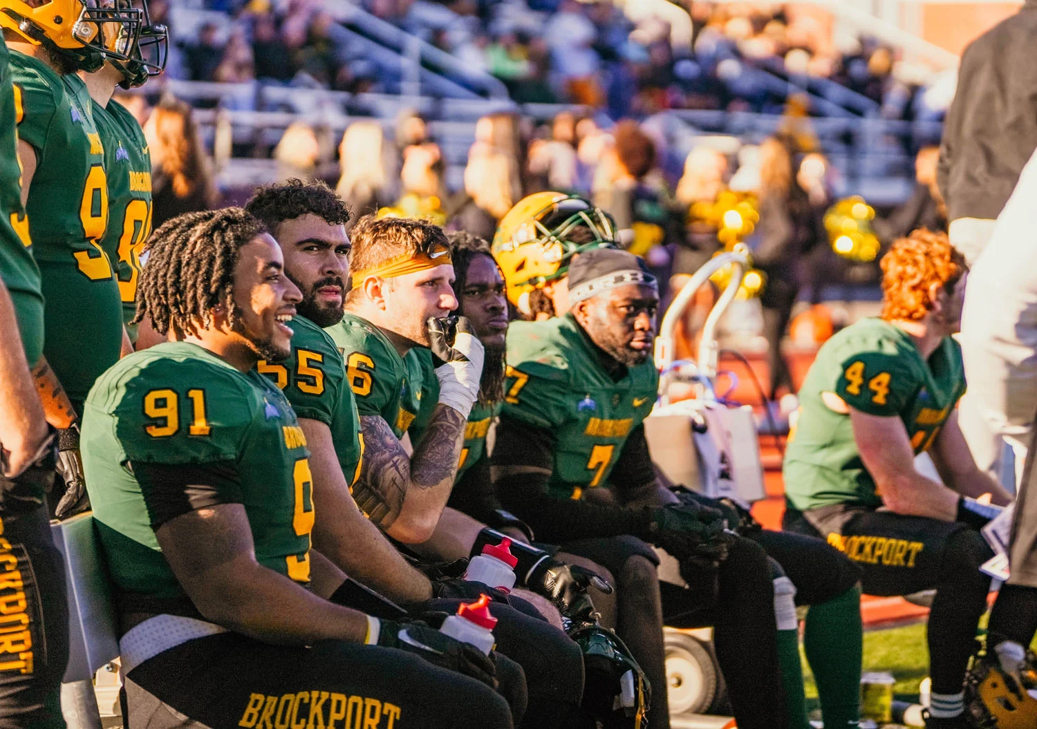 Brockport Defense resting on the sidelines