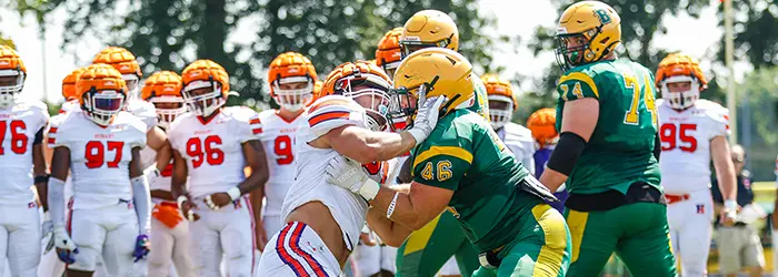 Lineman getting after hit during the scrimmage
