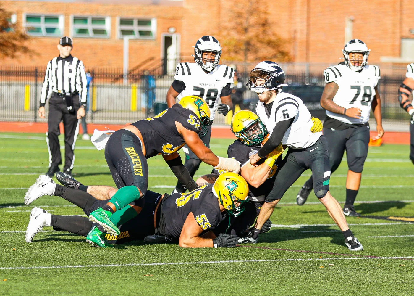 Brockport State getting after the QB!