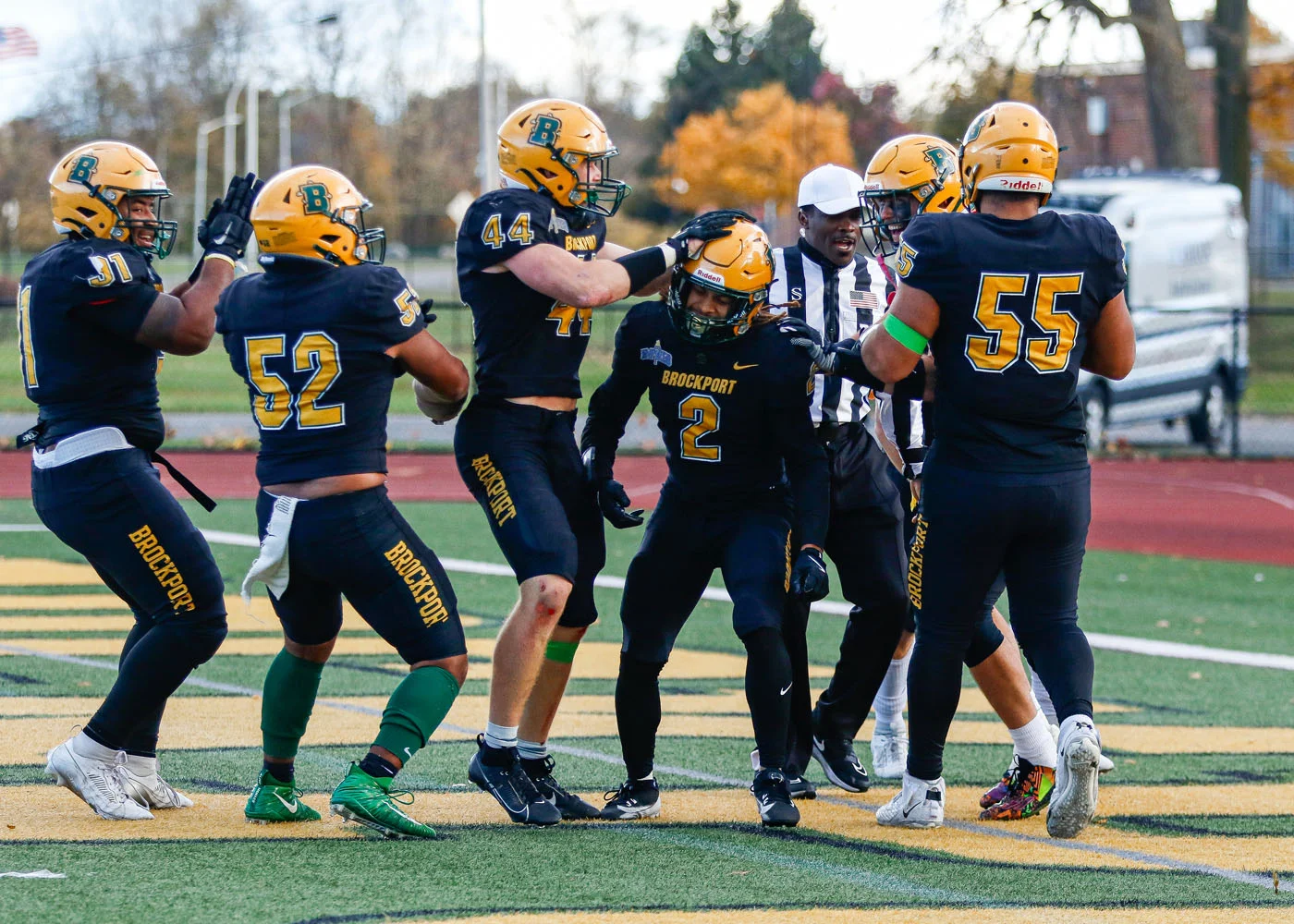 Defense Celebrates in the Endzone