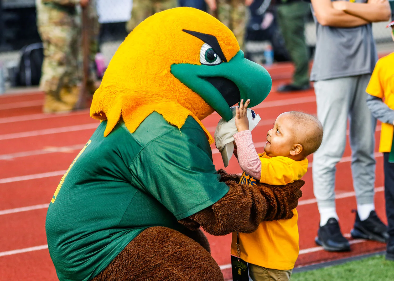 Captain Meeting the Mascot