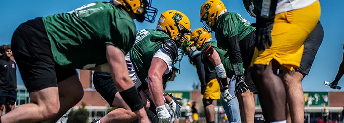 Brockport Line getting off the ball during spring ball